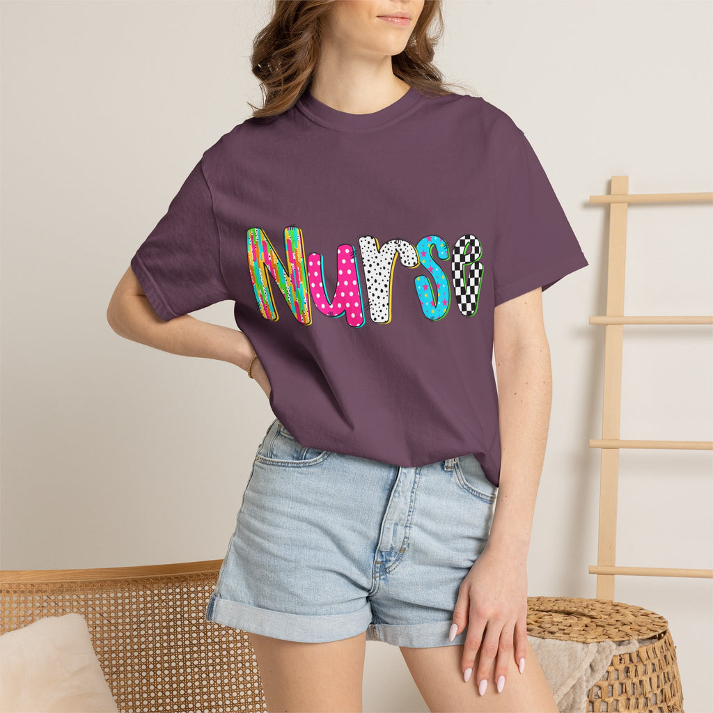 Nurse Colorful Pattern Graphic T-Shirt
