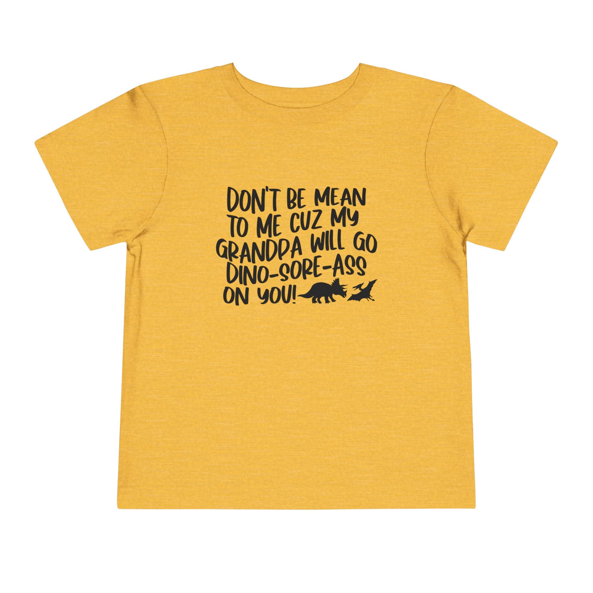 Toddler Tee - "Don't Be Mean to Me Cuz My Grandpa Will Go Dino-sore-ass on You"