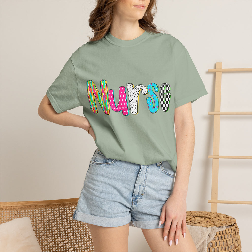 Nurse Colorful Pattern Graphic T-Shirt