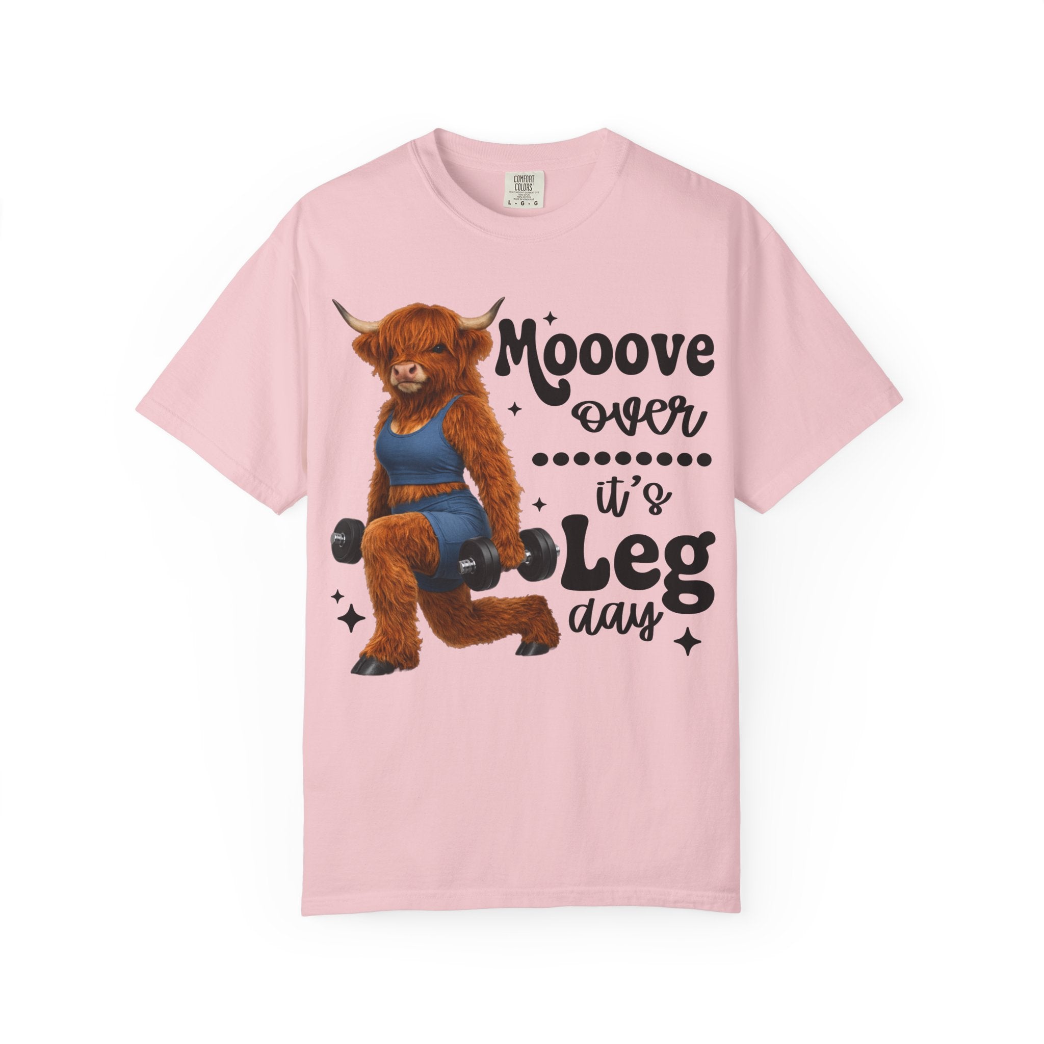 Leg Day Cow Graphic T-Shirt — "Mooove Over It's Leg Day" Funny Gym Tee