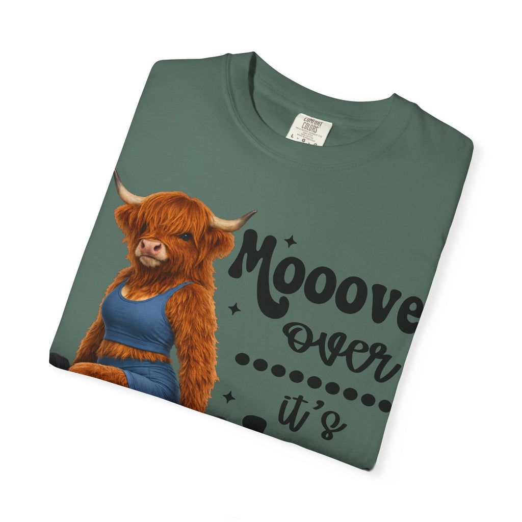 Leg Day Cow Graphic T-Shirt — "Mooove Over It's Leg Day" Funny Gym Tee