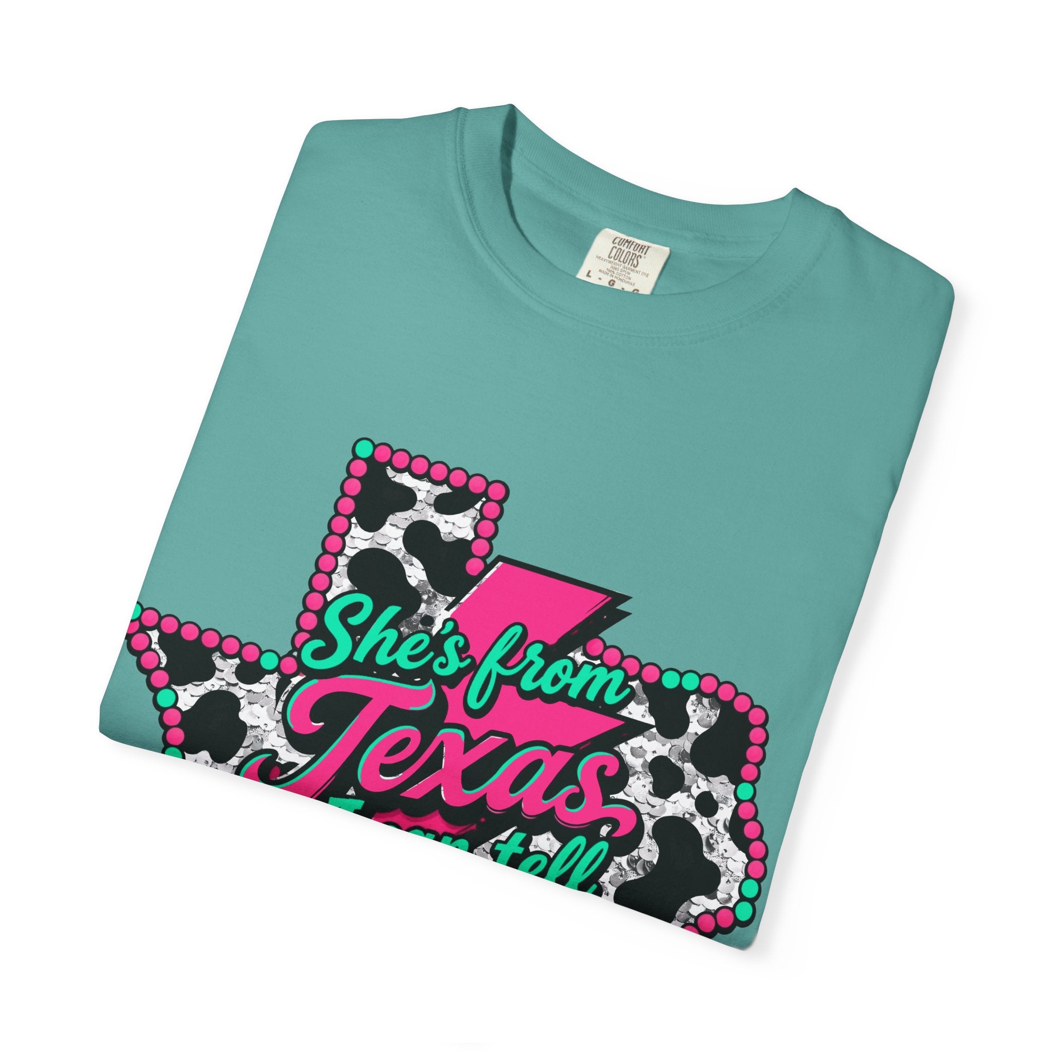 She's From Texas T-Shirt — Leopard State Graphic Tee