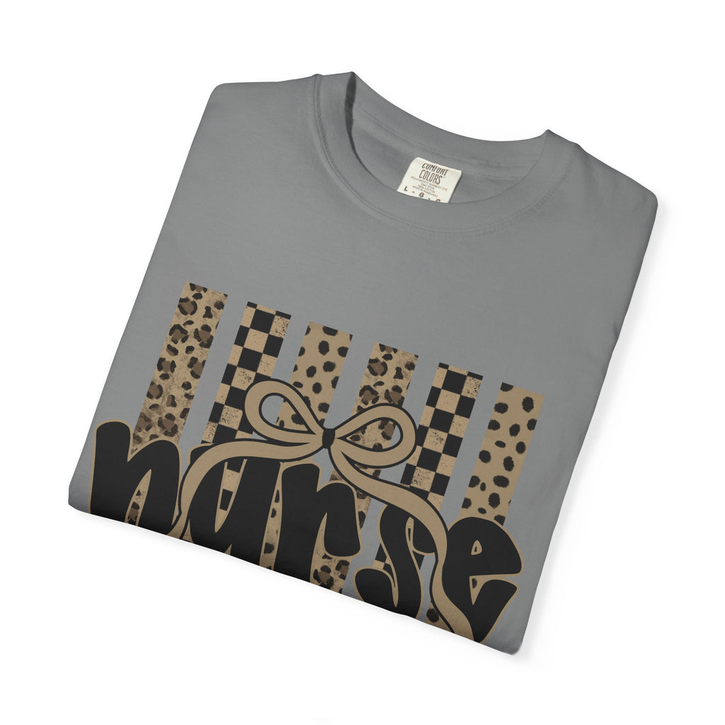 Nurse Leopard Stripes Graphic T-Shirt