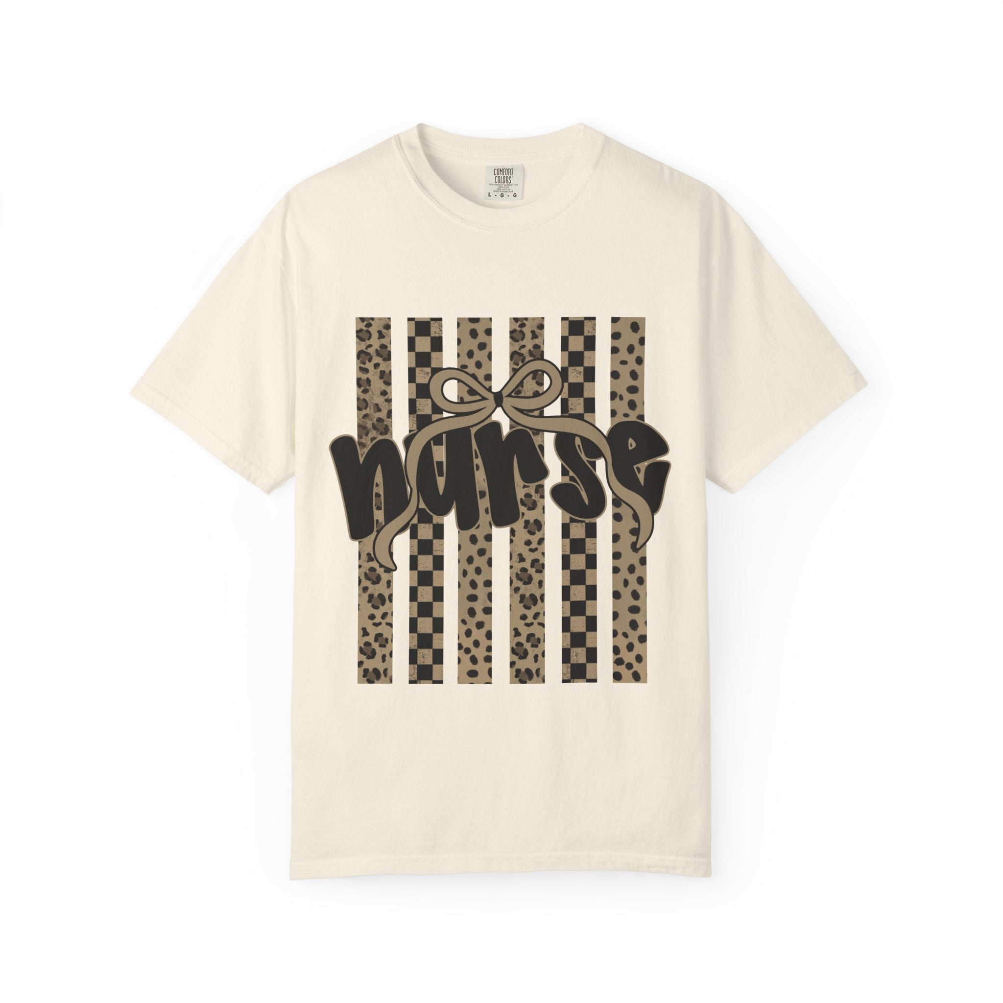 Nurse Leopard Stripes Graphic T-Shirt