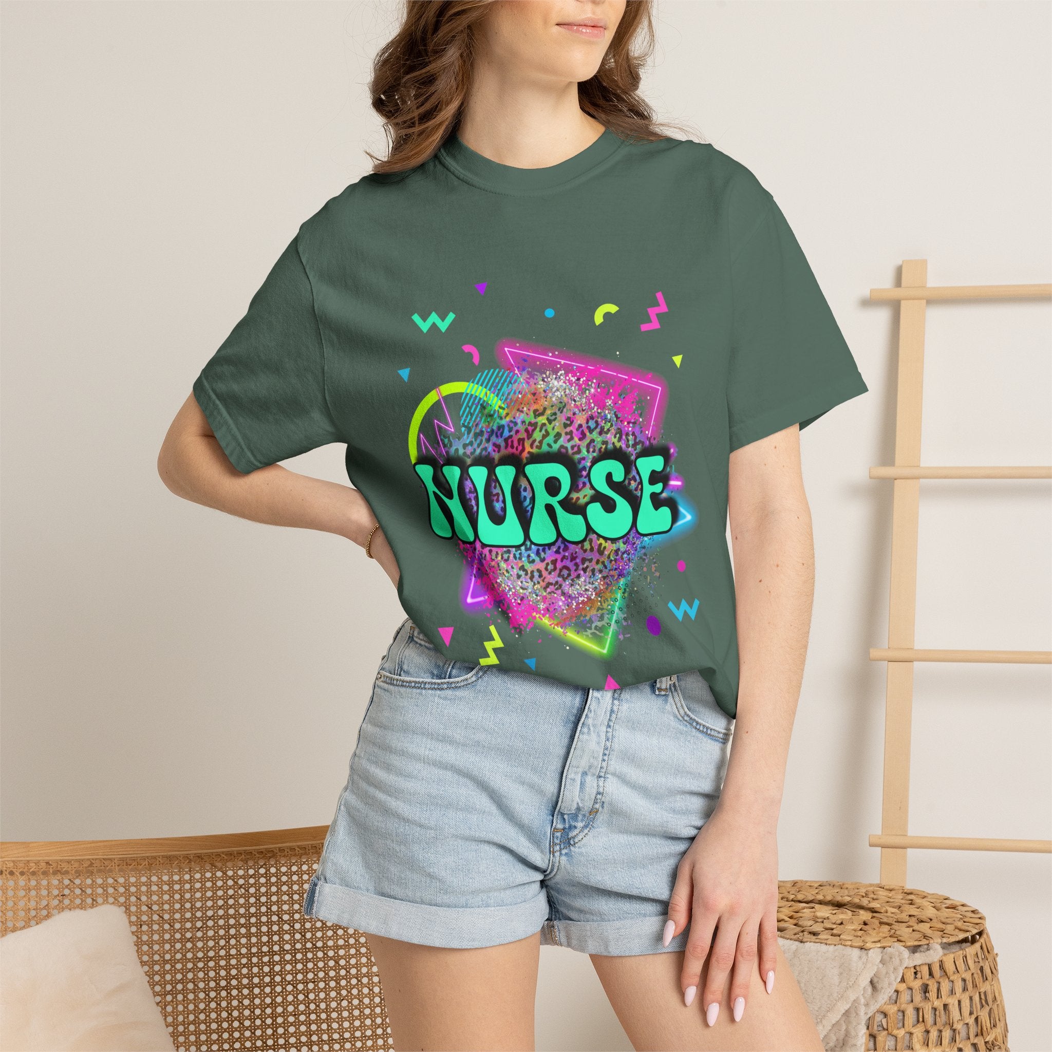 Nurse Retro Neon Graphic T-Shirt
