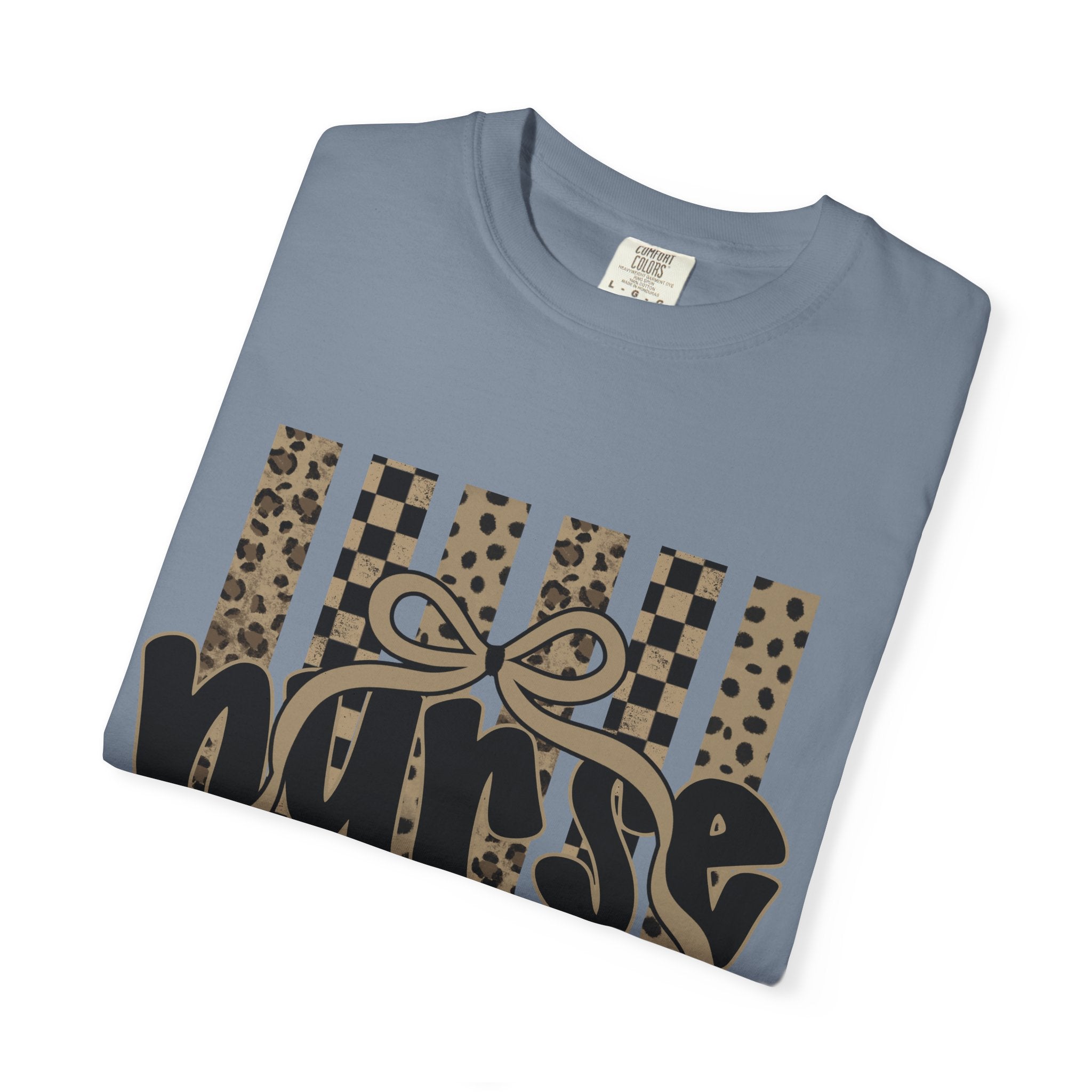 Nurse Leopard Stripes Graphic T-Shirt