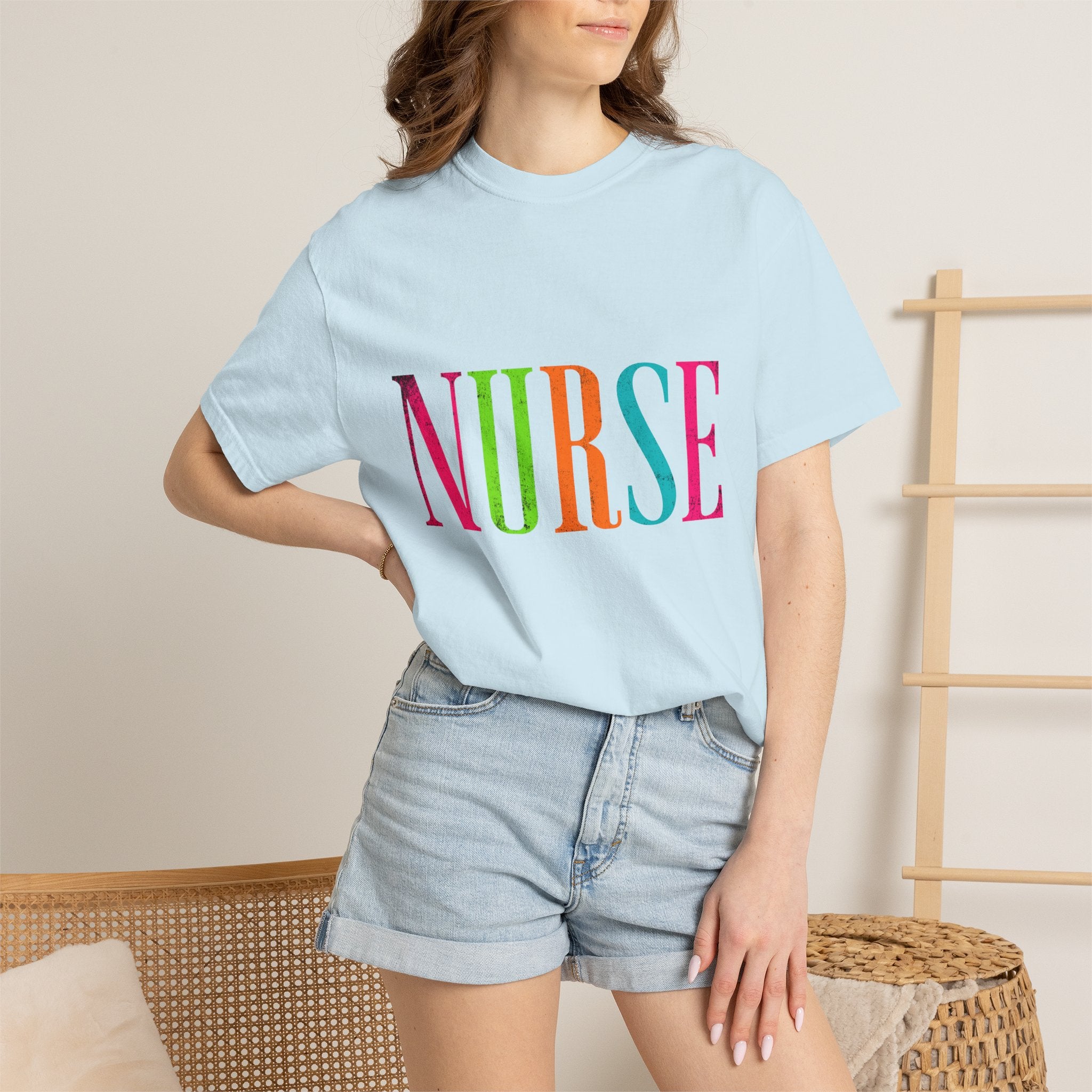 NURSE Colorblock Tee — Bright Multicolor Nurse T-Shirt for Healthcare Heroes