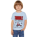 Toddler T-Shirt — “Trouble Has Arrived” Red Tricycle Funny Kids Tee