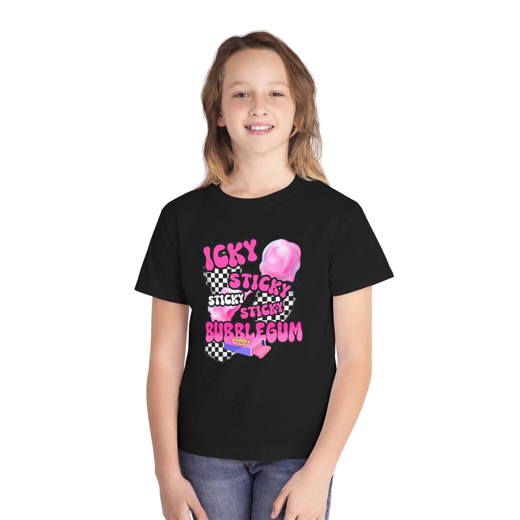 Youth Bubblegum Tee — "Icky Sticky Bubblegum" Graphic Shirt
