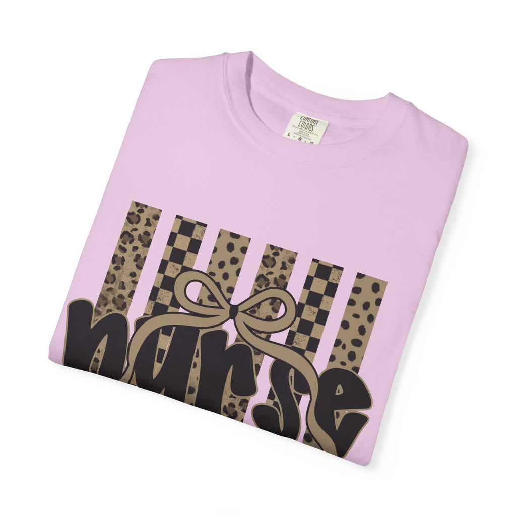 Nurse Leopard Stripes Graphic T-Shirt