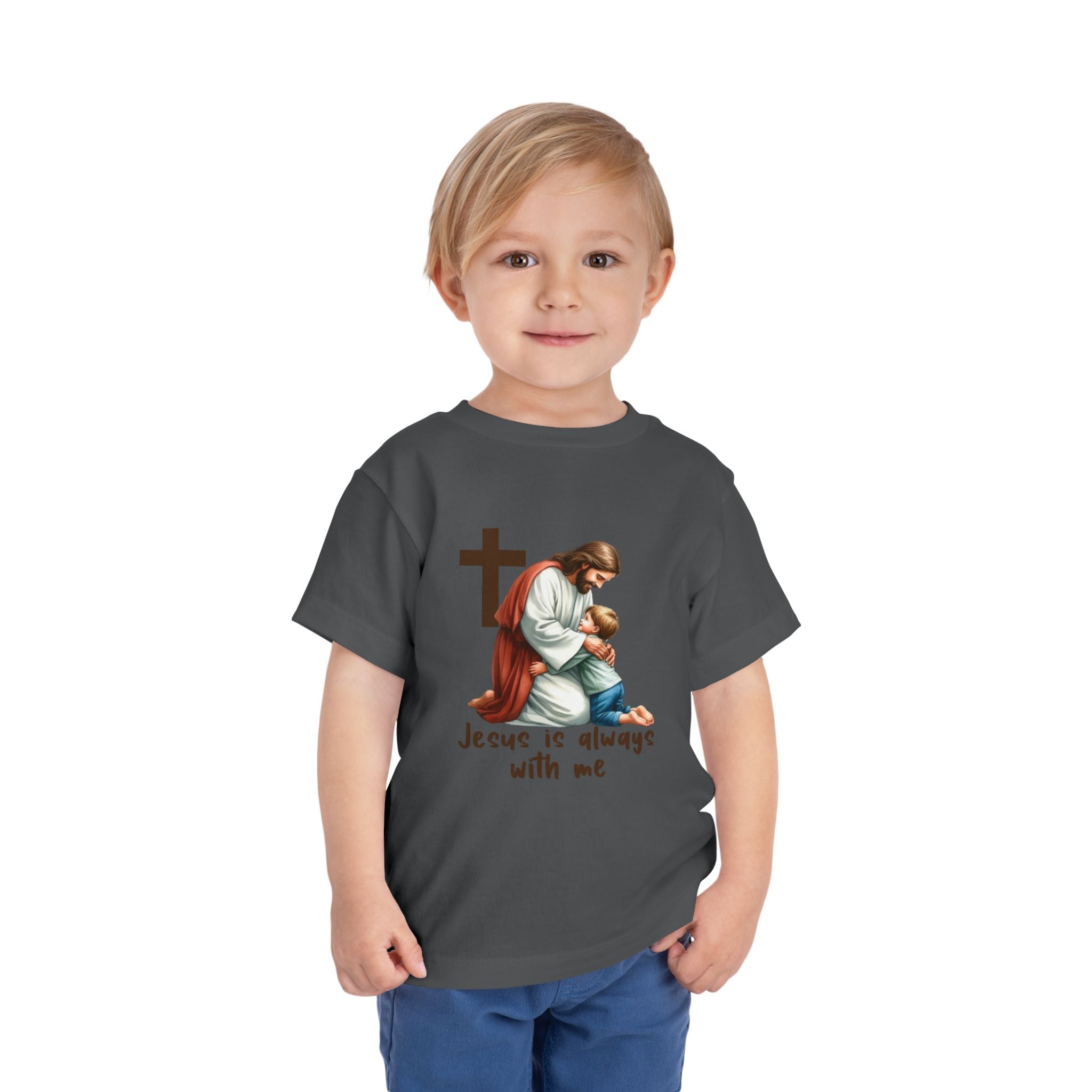 Toddler Tee — "Jesus Is Always With Me" Religious Baby T‑Shirt