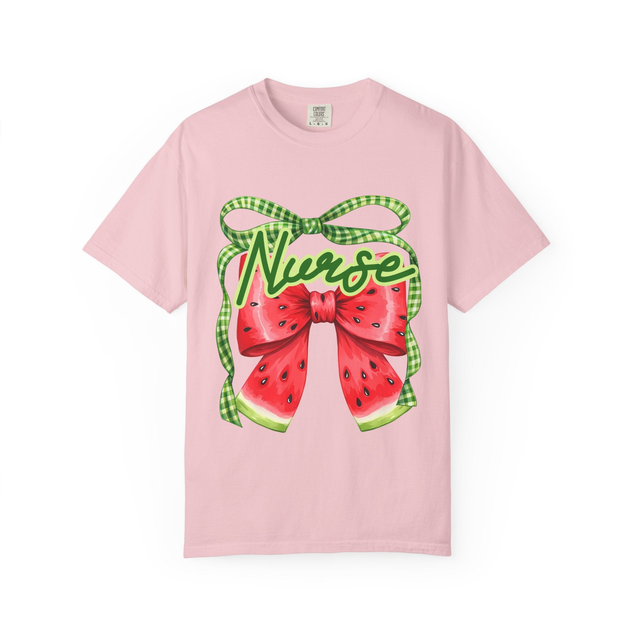 Nurse Watermelon Bow T-Shirt — Cute Summer Nurse Gift