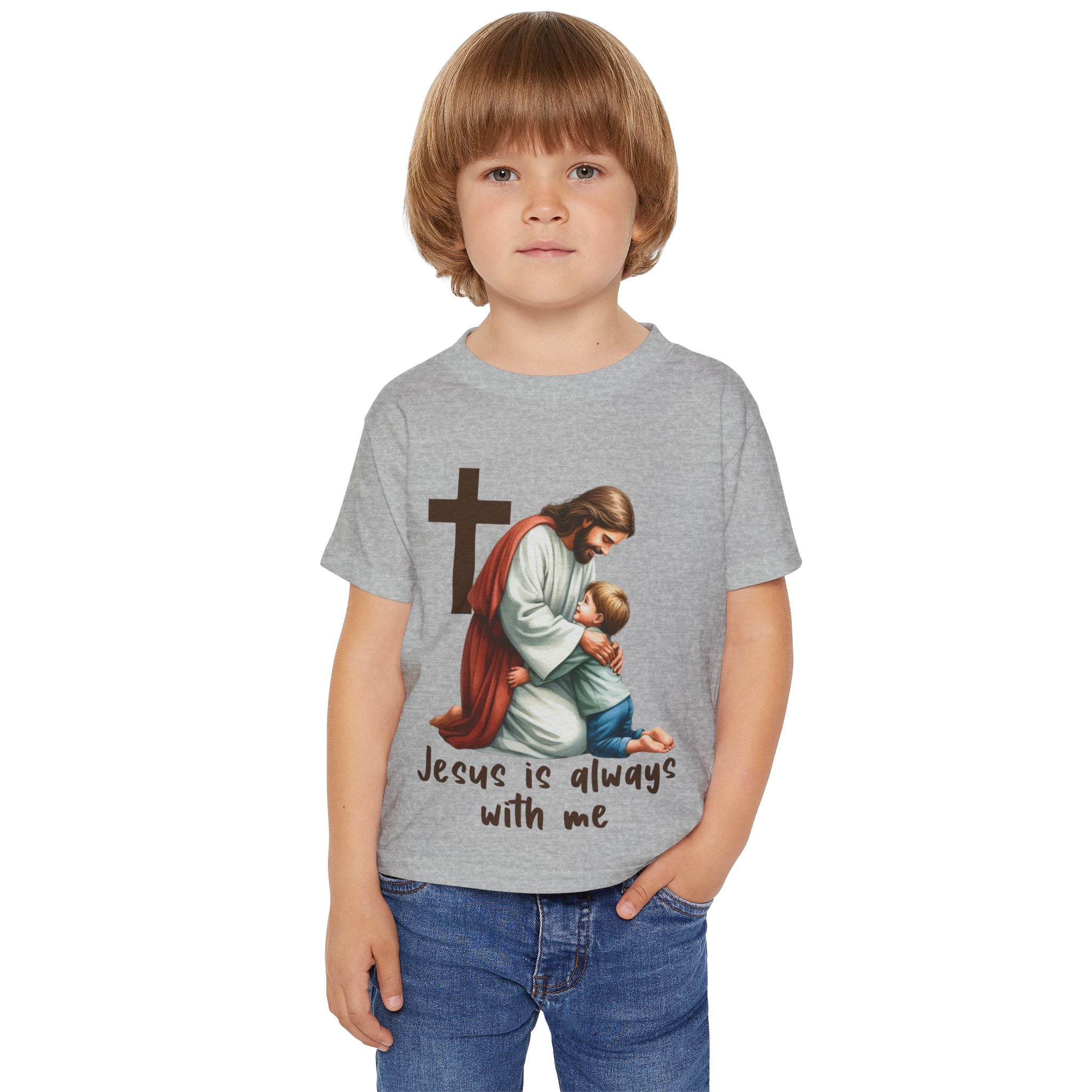 Toddler T‑Shirt — "Jesus Is Always With Me" Religious Kids Tee