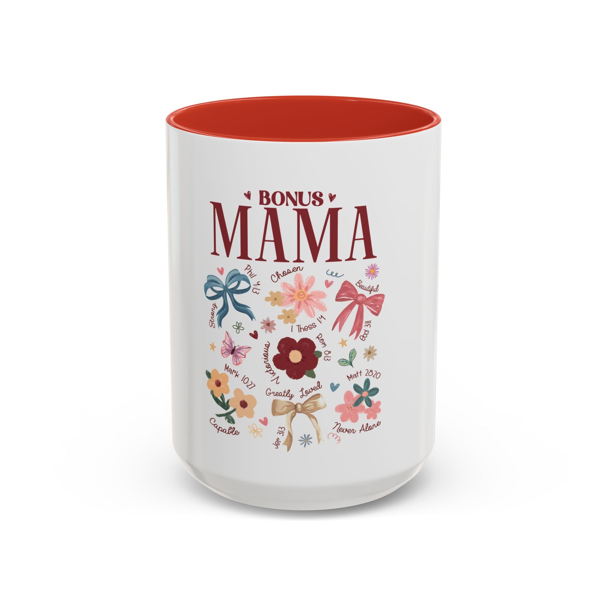 Bonus Mama Floral Coffee Mug – 11/15oz Accent Mug, Gift for Stepmom or Bonus Mom