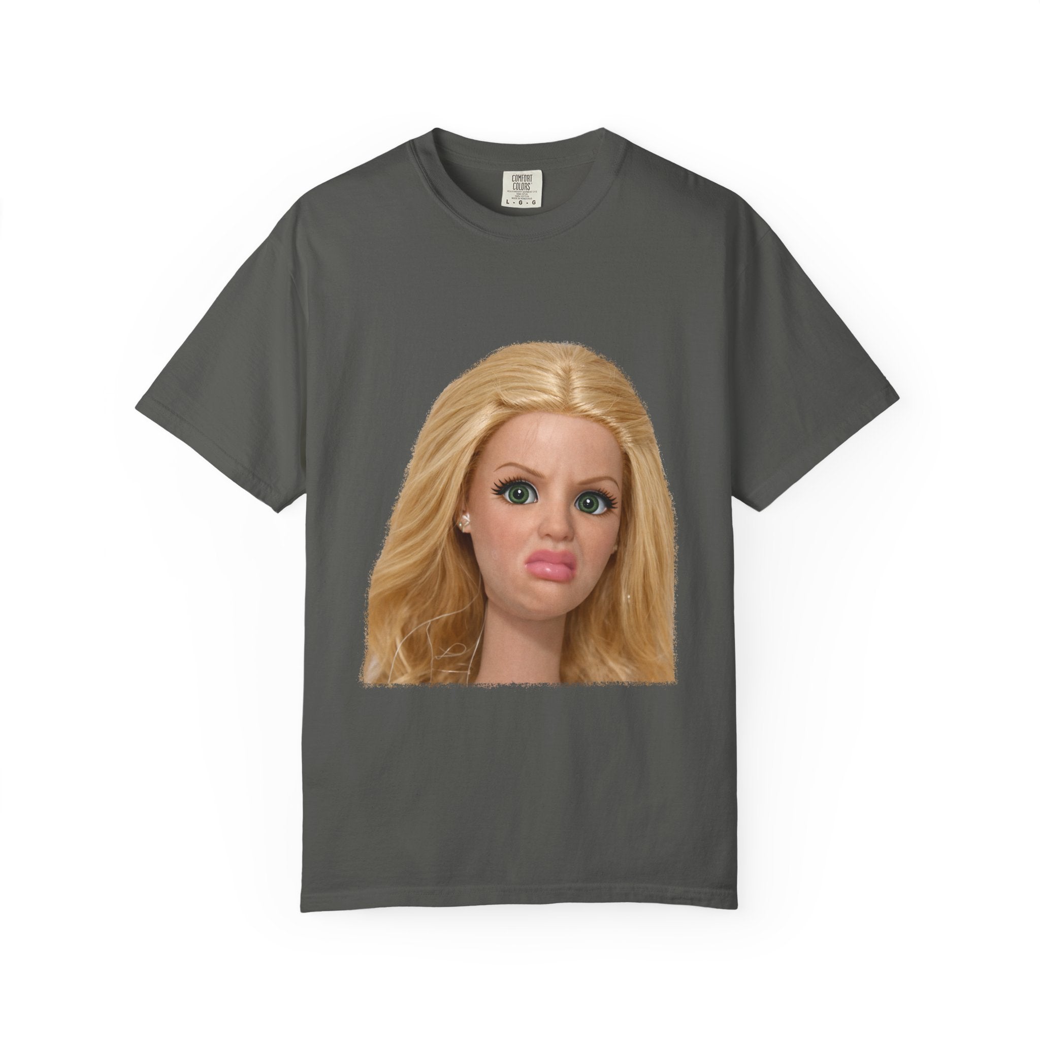 Funny Barbie Face Tee — Sassy Doll Expression Graphic T-Shirt