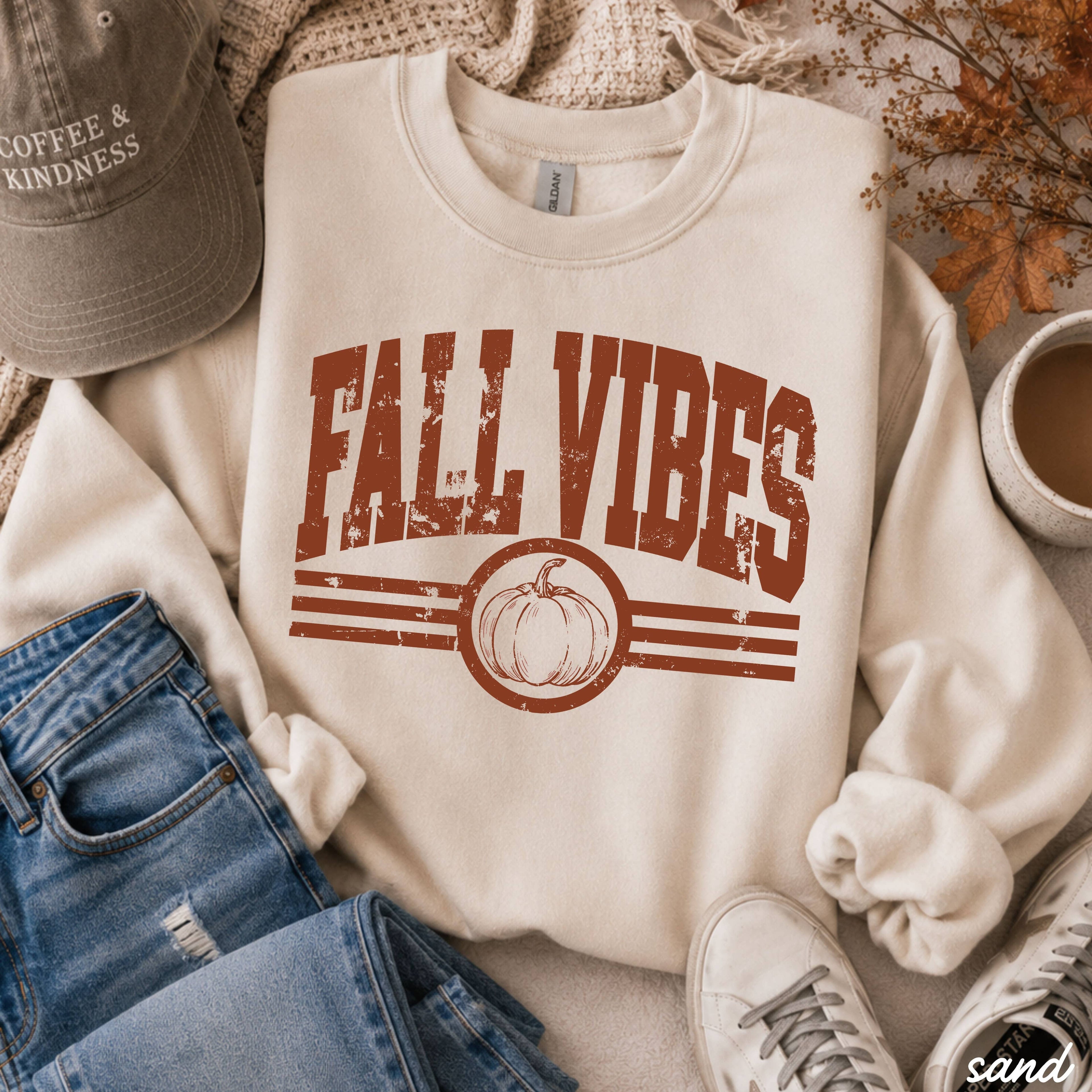 Fall Vibes Sweatshirt / Heather Charcoal Only