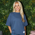 Lulu Mac-SHORT SLEEVE TERRY CLOTH TOP-NAVY