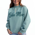 Lulu Mac-Green Mock Neck Sweatshirt/Green Script